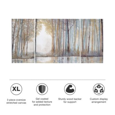 Forest Reflections 3-Pc. Gel-Coated Canvas Print Set