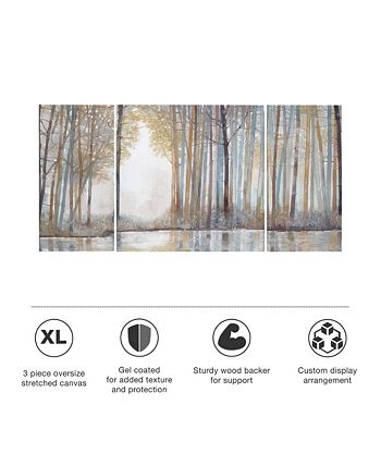 Madison Park - Forest Reflections 3-Pc. Gel-Coated Canvas Print Set