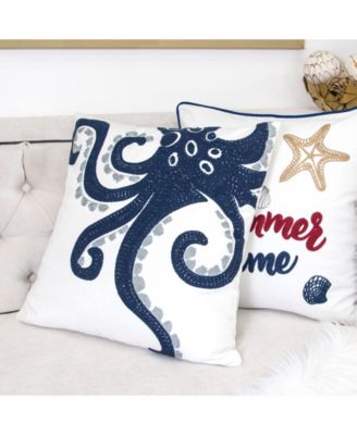 Octopus Beach Outdoor Decorative Pillow, 20" x 20"