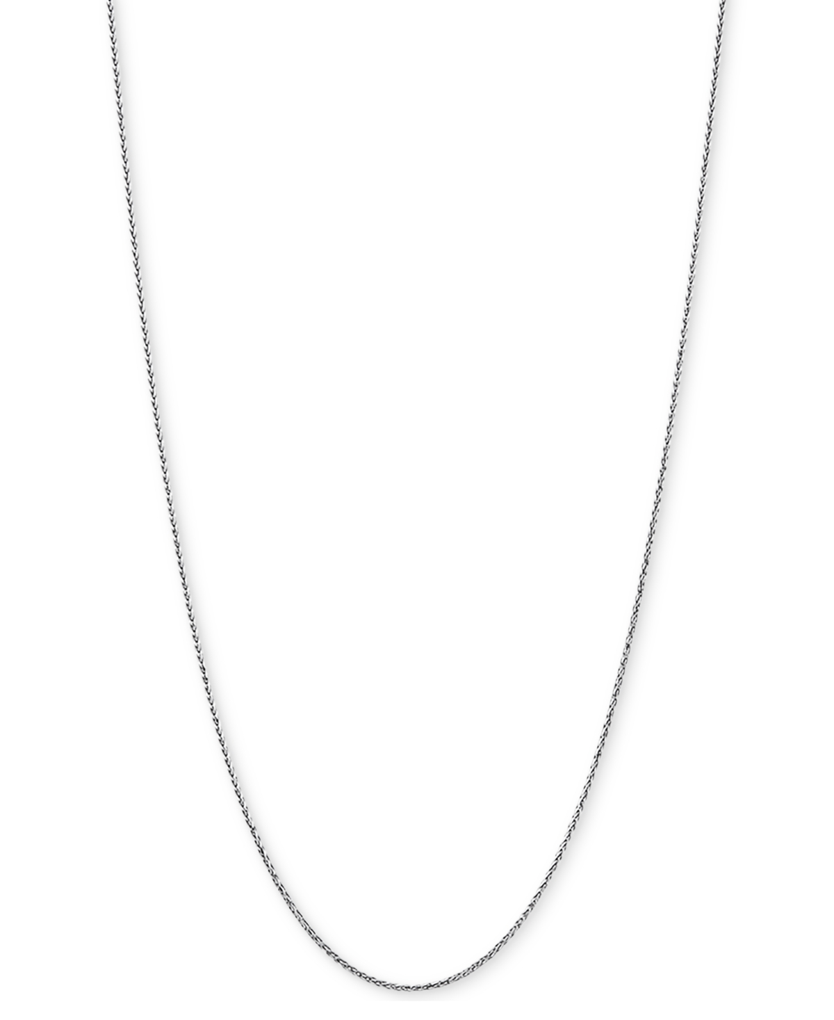 Wheat Link 18" Chain Necklace in 14k Gold - White Gold