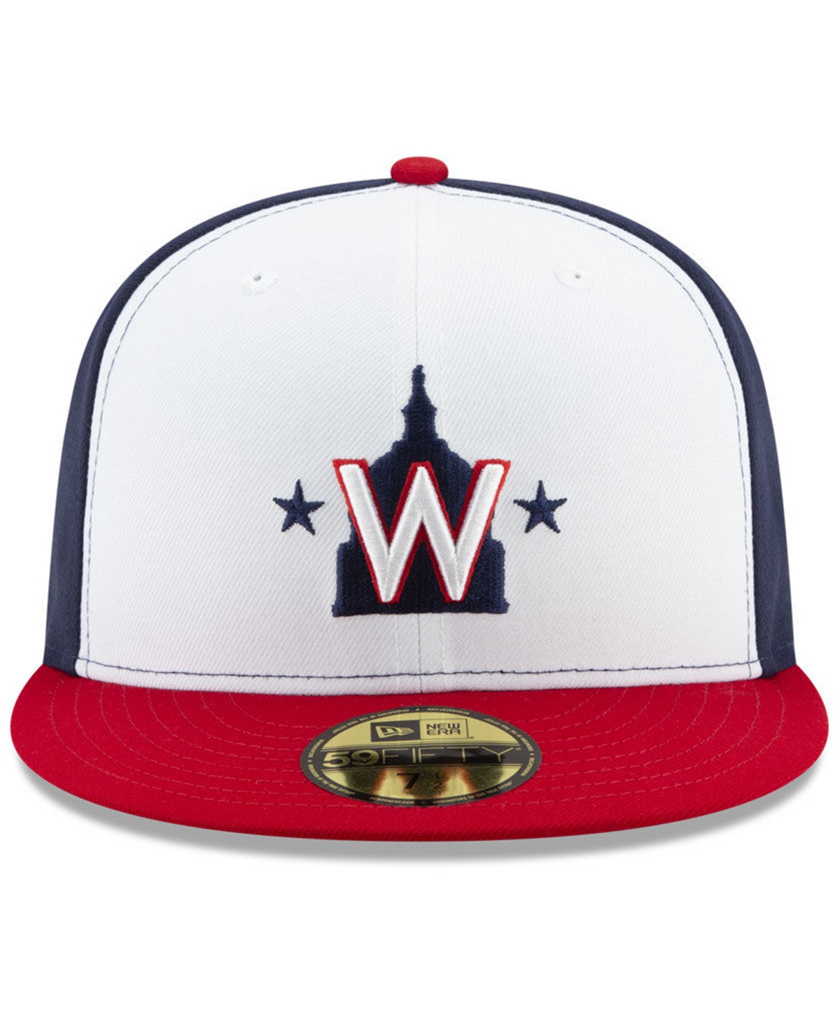 Shop New Era Washington Nationals Authentic Collection 59fifty Fitted Cap In Navy,white,red