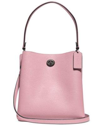 polished pebble leather charlie bucket crossbody