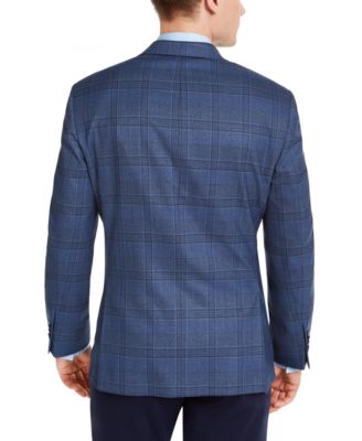 Classic-Fit Blue Plaid Sport Coat 