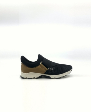 image of All Black Satin Buckle Wrap Mesh Slip-On Women-s Shoes