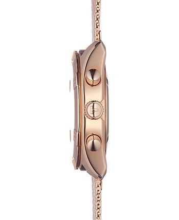 Tissot - Women's Swiss Chronograph PR 100 Sport Chic T-Classic Rose Gold-Tone Stainless Steel Mesh Bracelet Watch 38mm