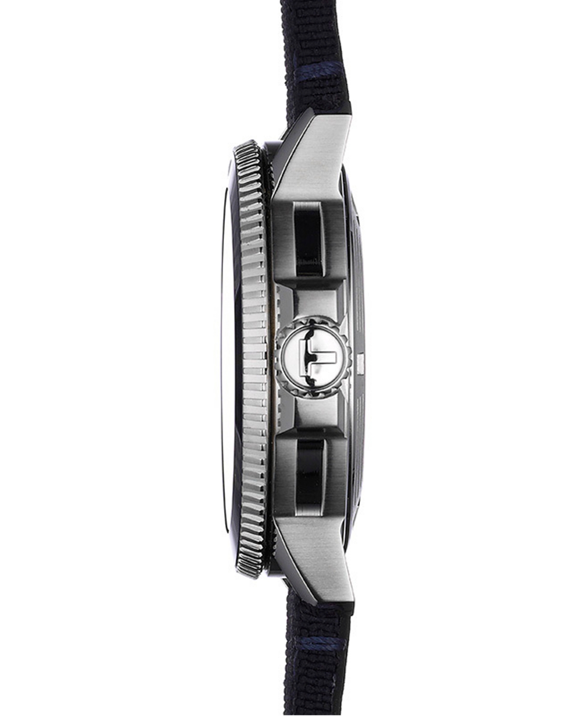 Shop Tissot Men's Swiss Automatic T-sport Seastar 1000 Powermatic 80 Silicium Blue Fabric Strap Diver Watch 43mm