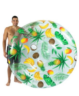 PoolCandy 72" Giant Swimming Pool Island - Clear Tropical Pattern