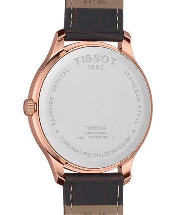 Tissot - Unisex Swiss Tradition T-Classic Brown Leather Strap Watch 42mm