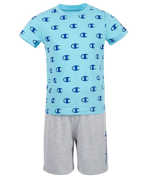 Champion Little Boys 2 Pc C Logo T Shirt Logo Shorts Set