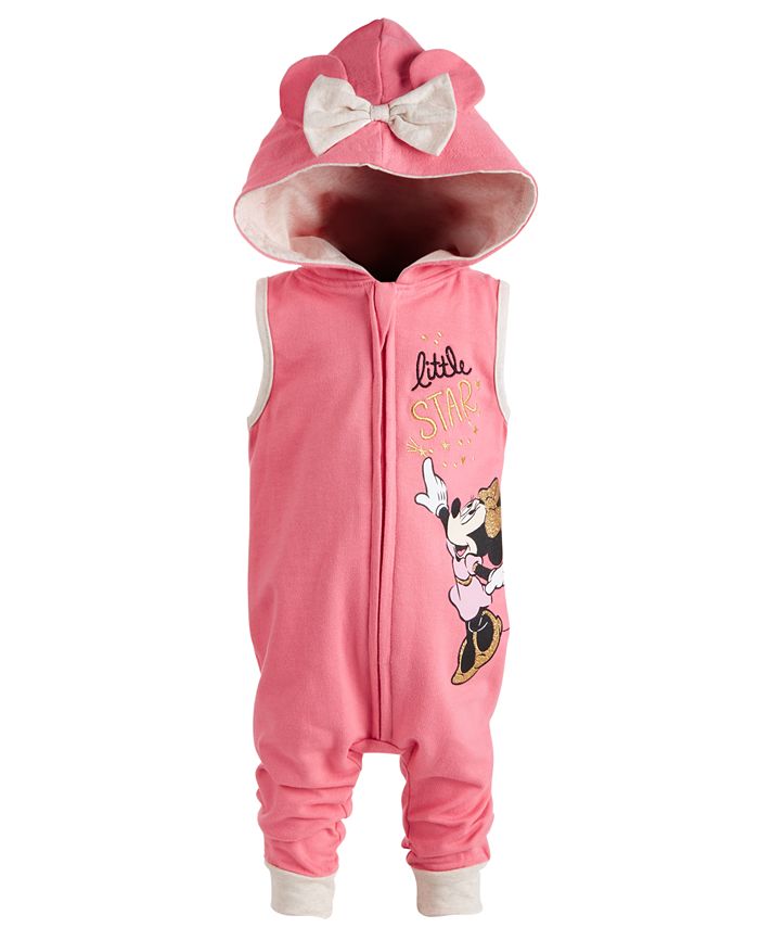 Disney Baby Girls Minnie Mouse Hooded Coverall Macy s