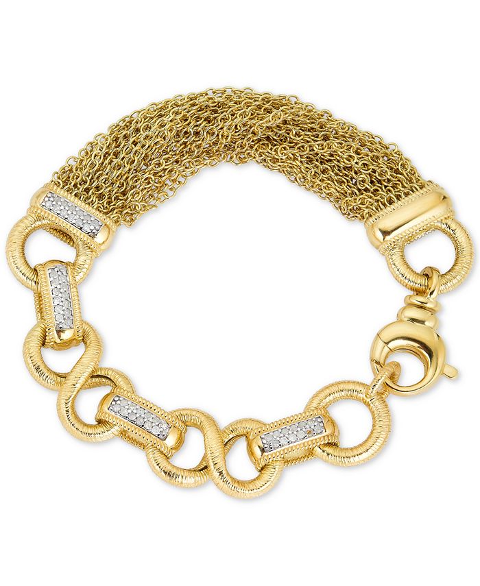 Macy's Diamond MultiChain Link Bracelet (1/2 ct. t.w.) in GoldTone