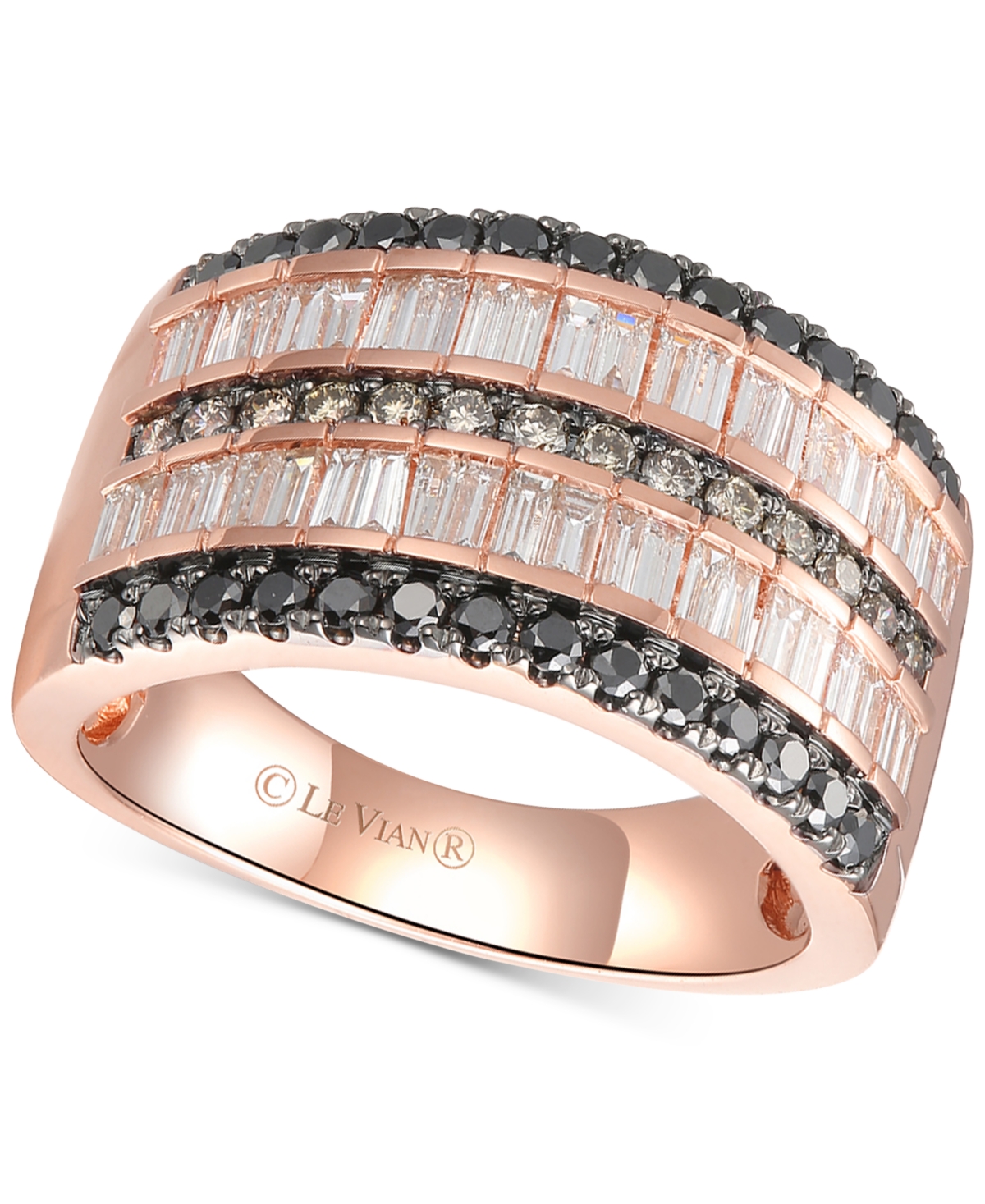 Le Vian Exotics Diamond Multi-Row Statement Ring (1-3/8 ct. t.w.) in 14k Rose Gold