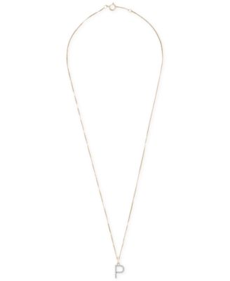 Diamond Initial Pendant Necklace (1/10 ct. t.w.) in 14k Gold, 17" + 1" Extender