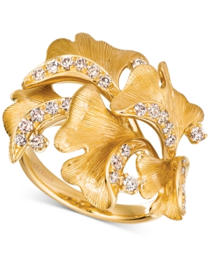 image of Le Vian Nude Diamond Sculptured Flower Statement Ring (1/2 ct. t.w.) in 14k Gold