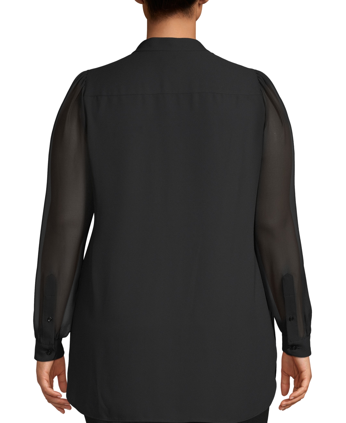 Anne Klein Plus Size Sheer-Sleeve Tunic