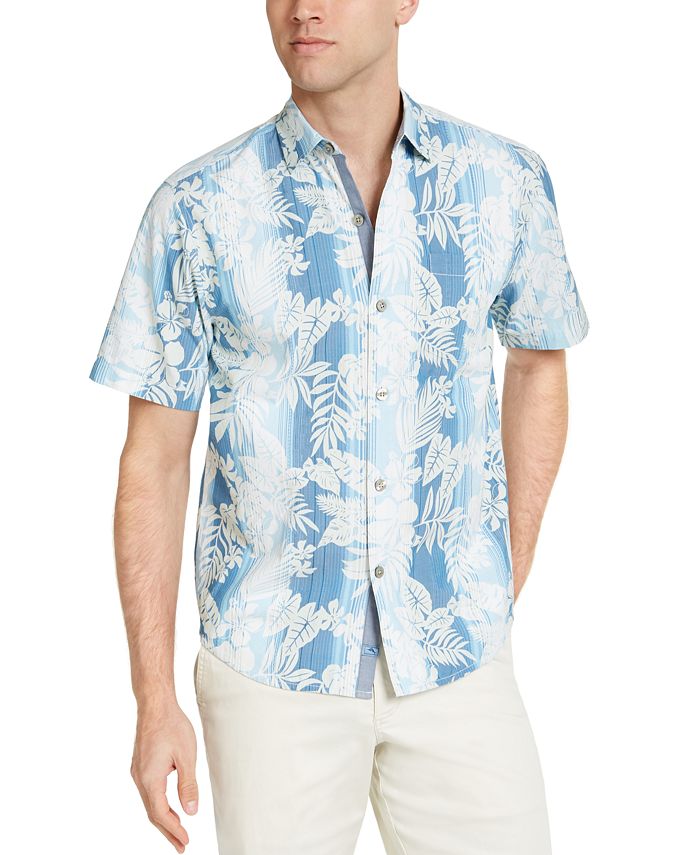 Tommy Bahama Men's Bluewater Stripe Tropical Print Shirt Macy's