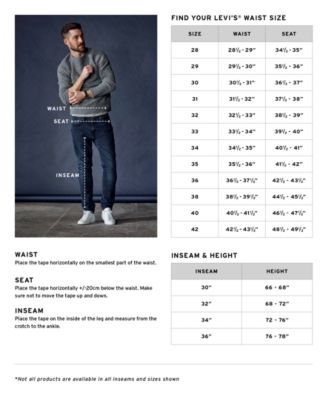 levis 501 shorts size guide