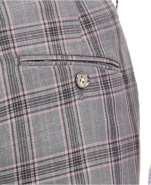 pink plaid dress pants