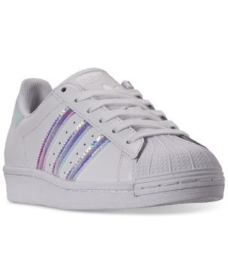 Adidas Big Kids' Superstar Shoes - White/ Haze Coral - 5