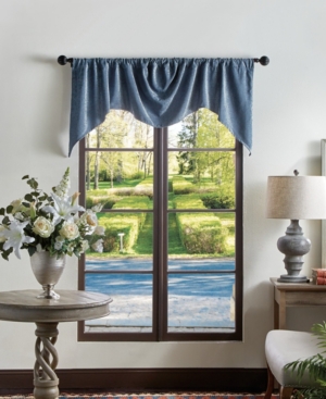 Martha Stewart Collection Naples Backtab Chenille Valance, 52" X 36", Created For Macy's In Navy