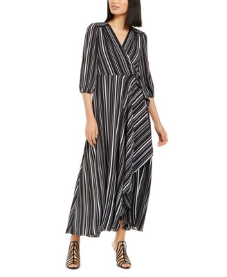 striped maxi dress with sleeves