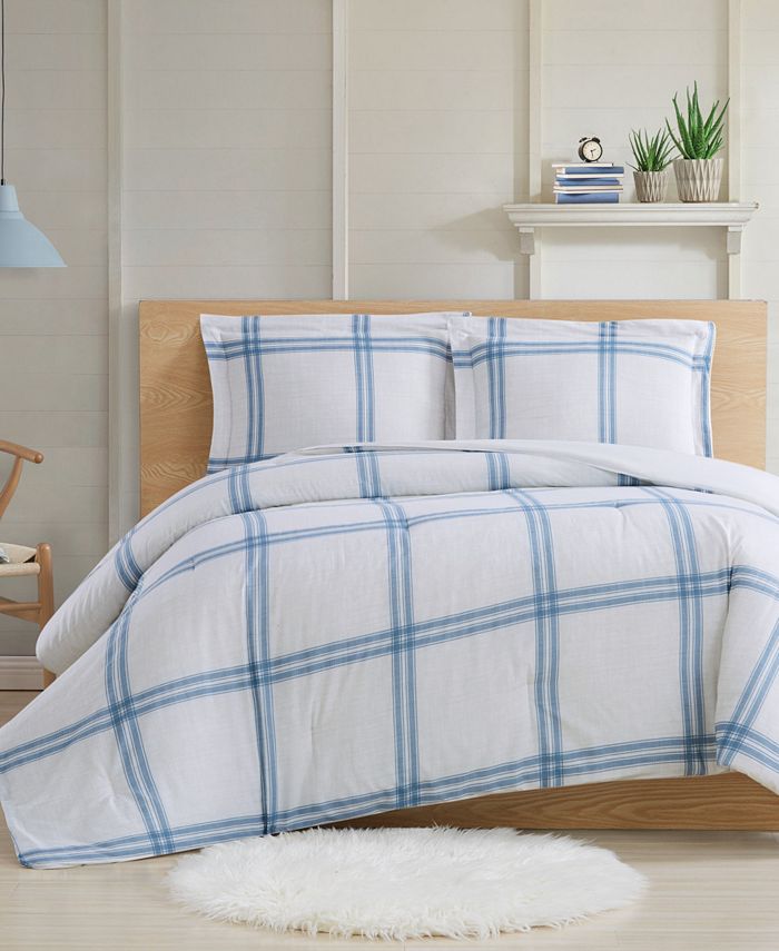 Cottage Classics Farmhouse Plaid 3Piece King Comforter Set Macy's