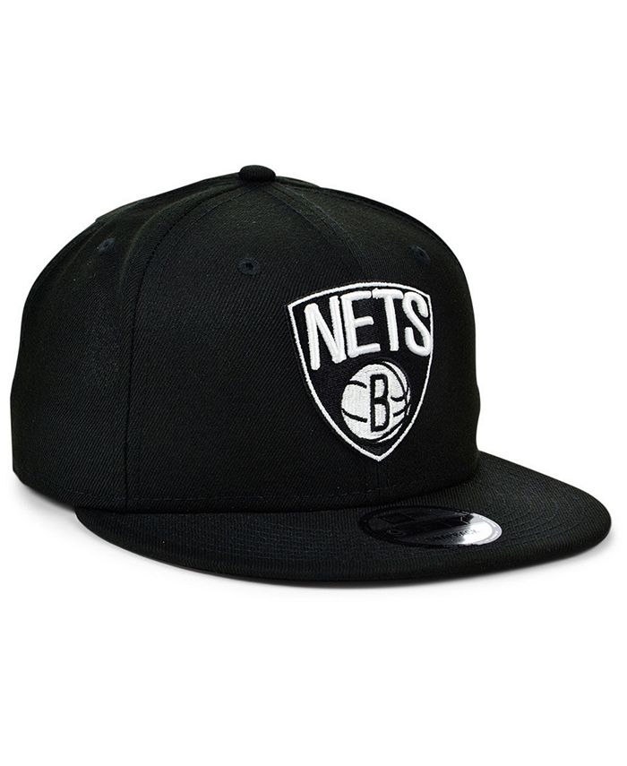 New Era Brooklyn Nets Black White 9FIFTY Snapback Cap - Macy's