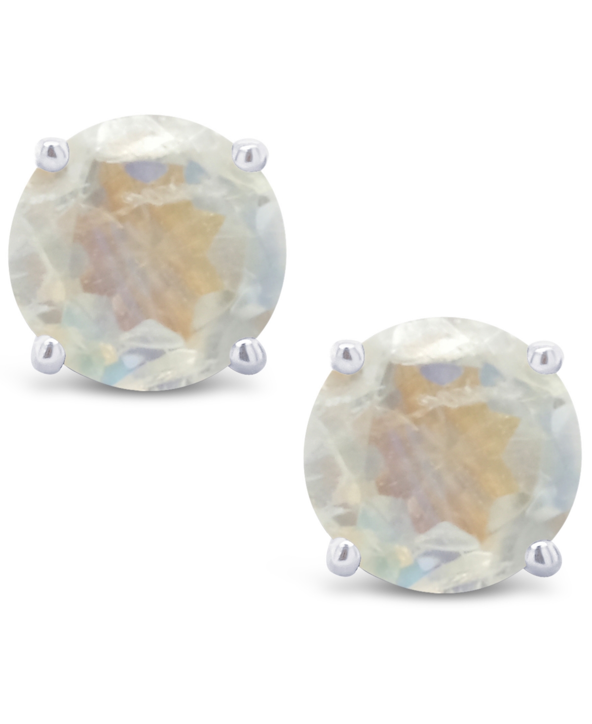 Moonstone (1-1/10 ct. t.w.) Stud Earrings in 14K White or Yellow Gold
