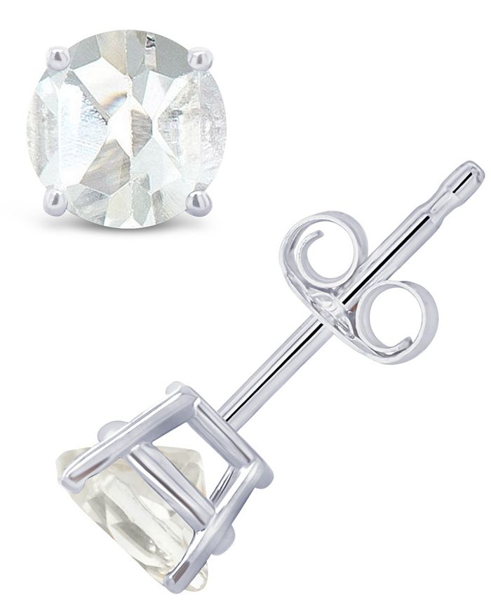 Macy's - White Topaz (1-1/8 ct. t.w.) Stud Earrings in 14K Gold