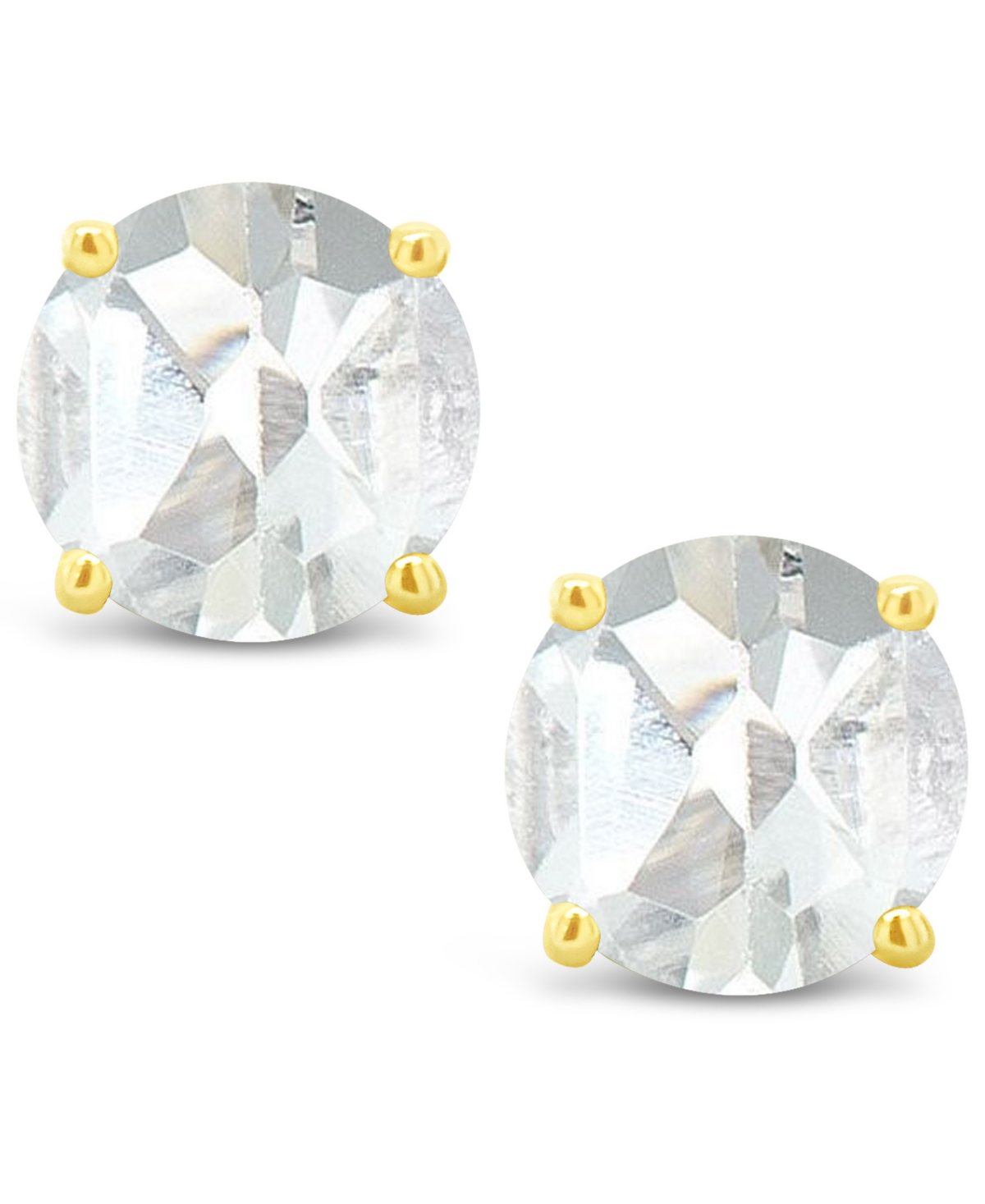 White Topaz (1-1/8 ct. t.w.) Stud Earrings in 14K White or- Yellow Gold