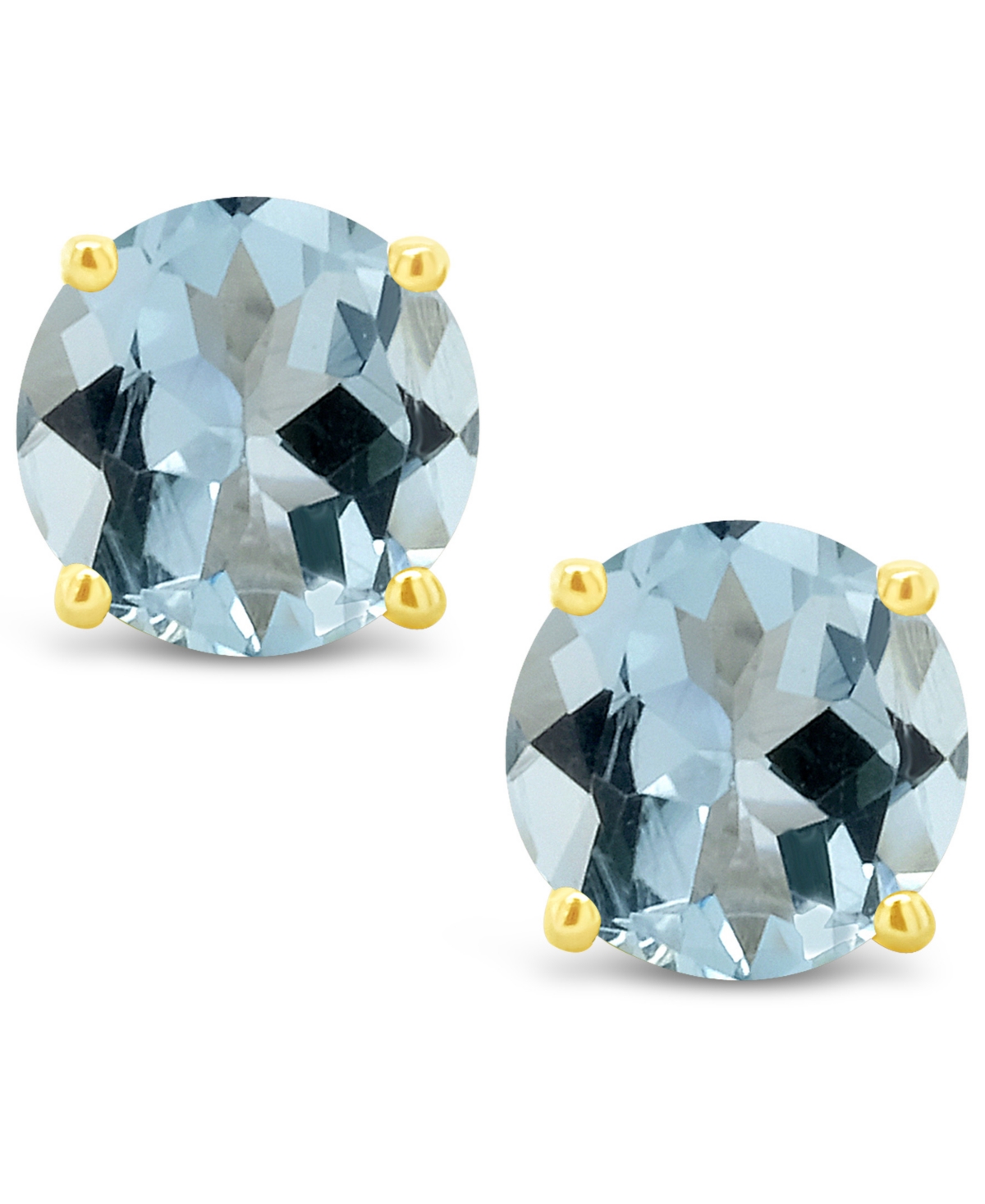 Aquamarine (3/4 ct. t.w.) Stud Earrings in 14K White or- Yellow Gold