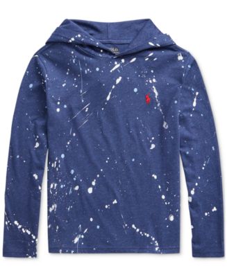 Polo Ralph Lauren Big Boys Paint-Splatter Cotton Jersey Hooded T-Shirt &  Reviews - Shirts & Tops - Kids - Macy's