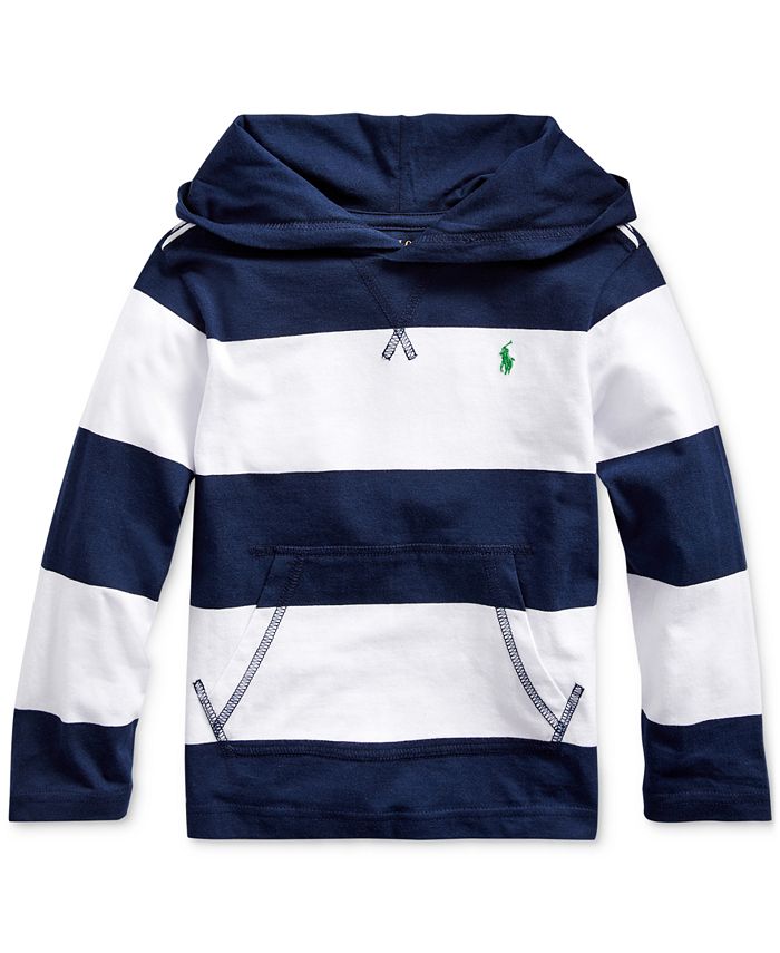 Polo Ralph Lauren Little Boys Striped Cotton Hooded T-Shirt - Macy's