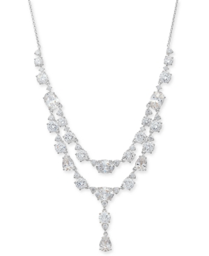 image of Eliot Danori Cubic Zirconia Double Layer Statement Necklace, 15