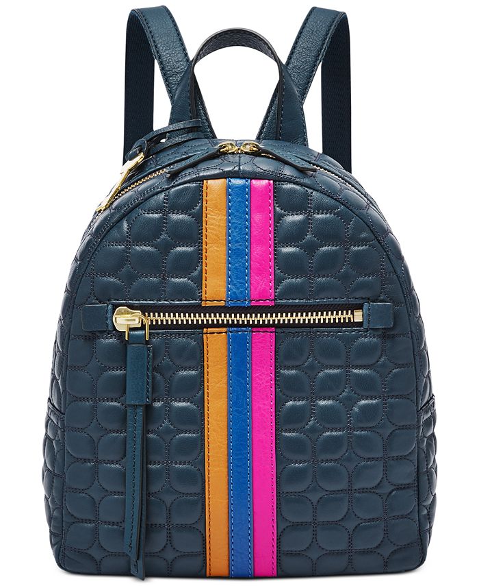 Fossil Megan Leather Stripe Backpack - Macy's