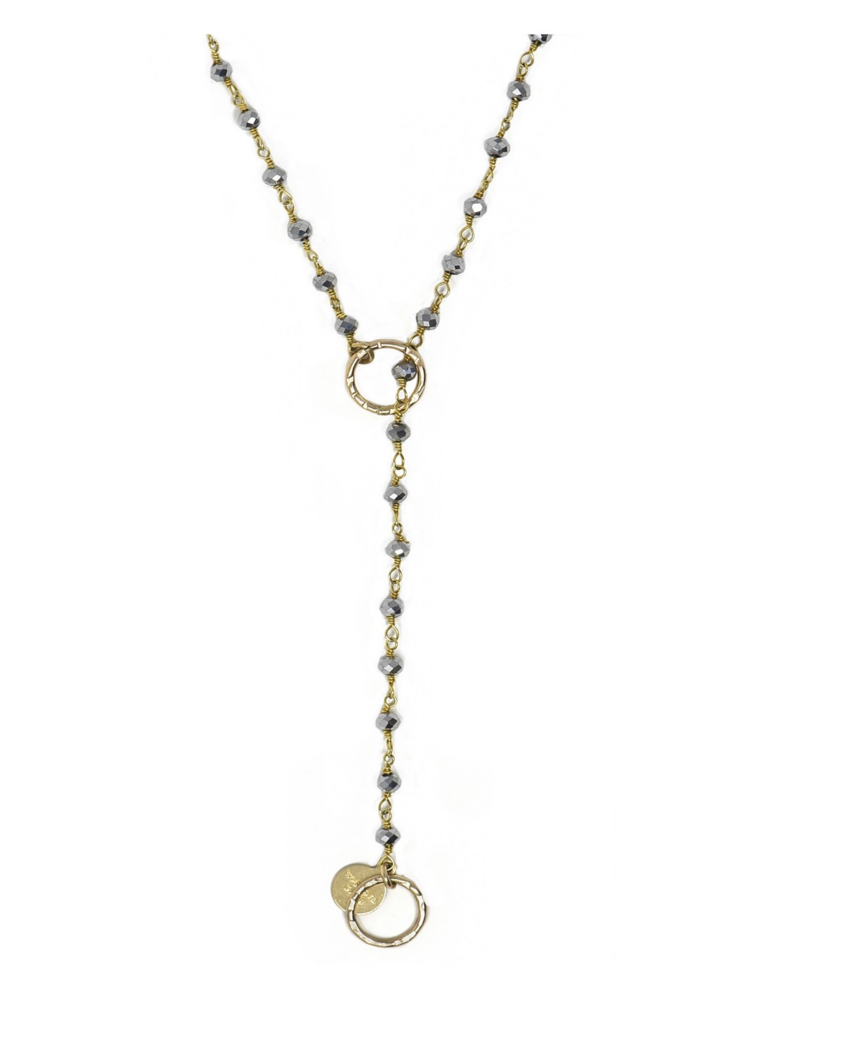 14k Gold Filled Stones Handwrapped Single Delight Necklace - White Pearl