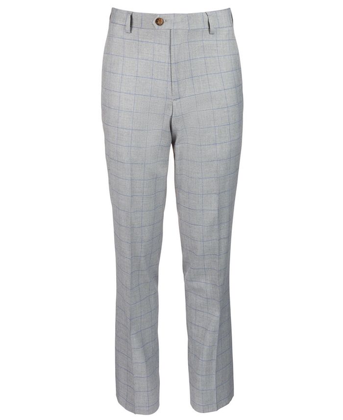Lauren Ralph Lauren Big Boys Classic-Fit Gray Windowpane Suit Pants ...