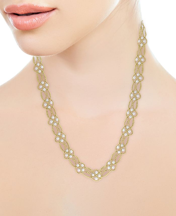EFFY Collection EFFY® Cultured Freshwater Pearl (3-1/2mm) Interlocking ...