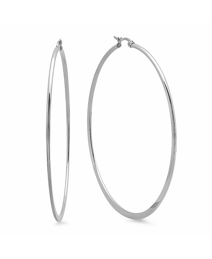 STEELTIME Stainless Steel Hoop Earrings - Macy\'s