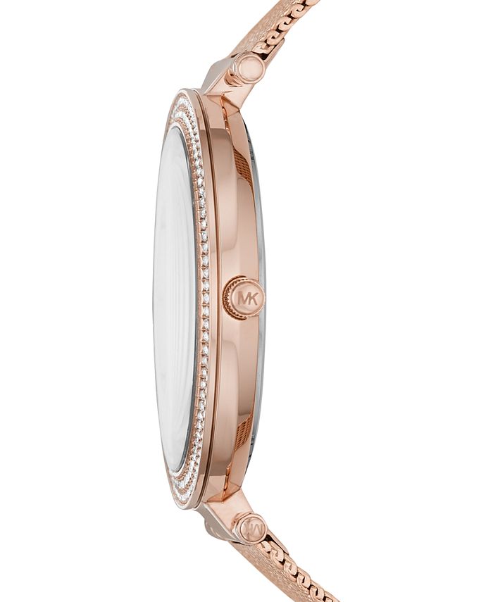 Michael Kors Women's Darci Rose Gold-Tone Stainless Steel Mesh Bracelet ...