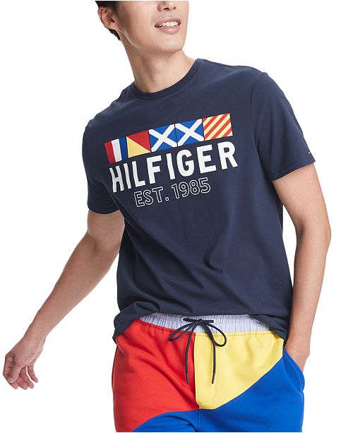 Tommy Hilfiger Men S Gates Nautical Logo T Shirt Reviews T Shirts Men Macy S