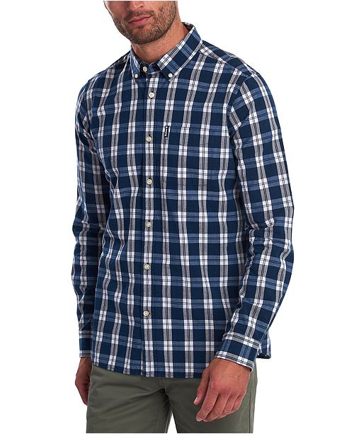 Barbour Men S Tailored Fit Indigo Check Shirt Reviews Casual
