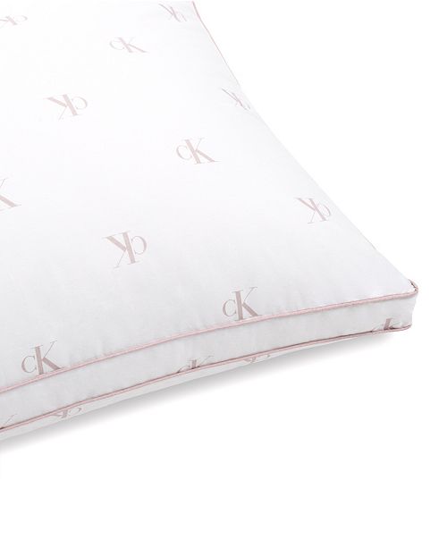 Calvin Klein Monogram Logo Firm Support Cotton Pillow ...