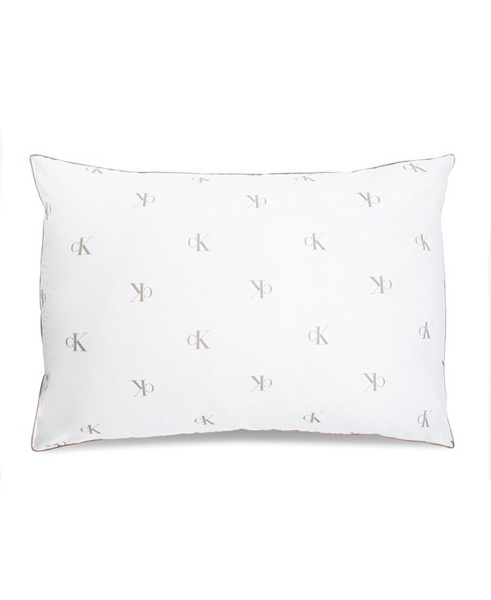 Calvin Klein Monogram Logo Density Collection Cotton Pillow, Standard