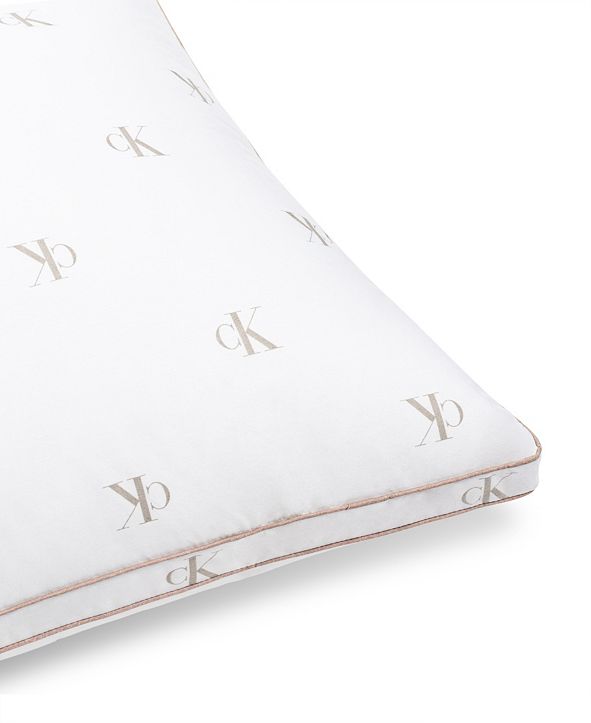 Calvin Klein Monogram Logo Medium Support Cotton Pillow, King & Reviews