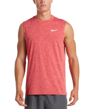 Shop Nike Men's Hydroguard Swim Shirt In University Red
