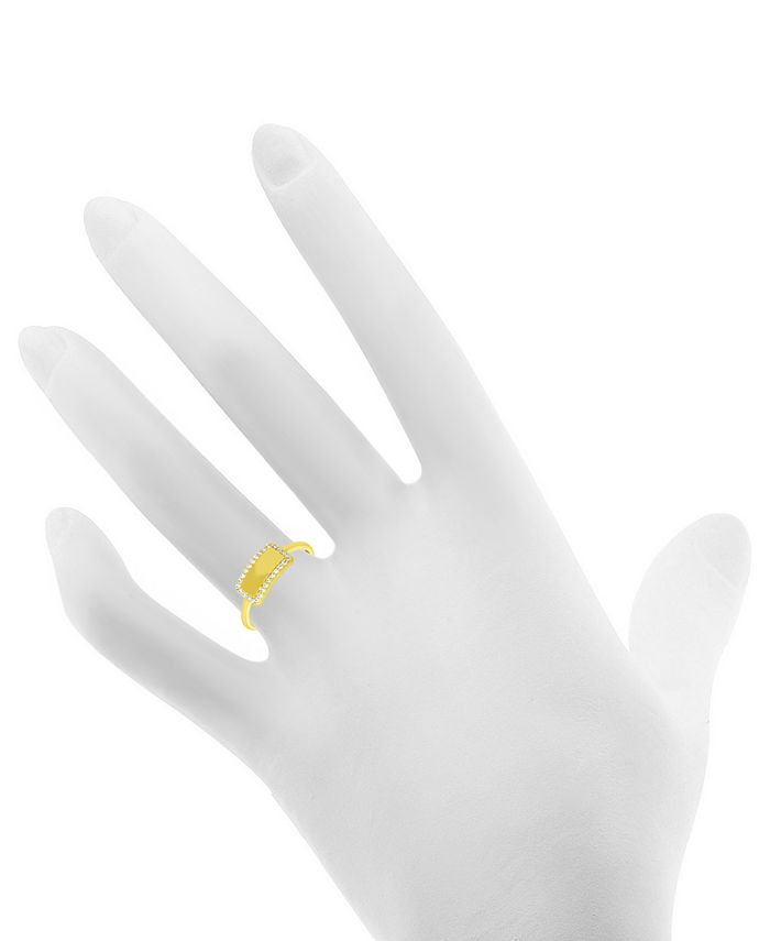 Essentials - Crystal Bar Ring in Gold-Plate