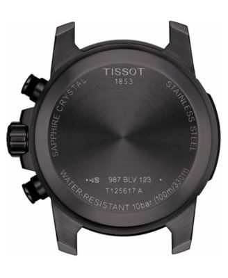 Men's Swiss Chronograph Supersport T-Sport Brown Leather Strap Watch 46mm