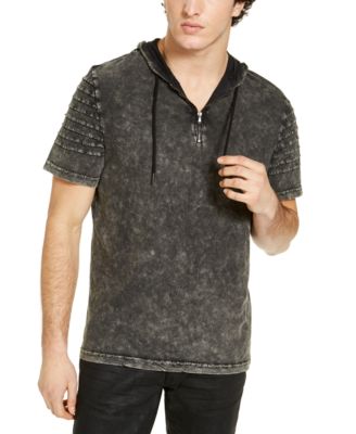 hooded t shirt with zip