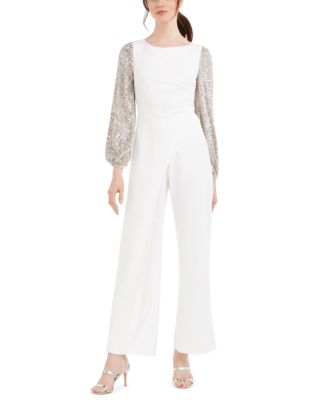 adrianna papell sequin jumpsuit